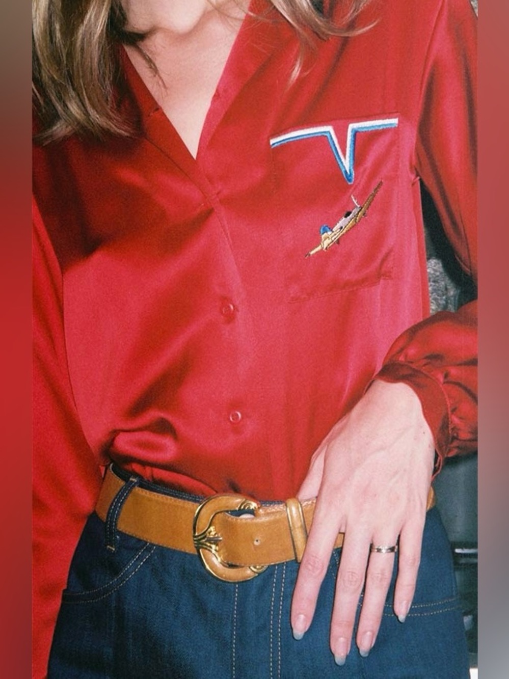STAUD - Sho Silk Blouse with embroidery